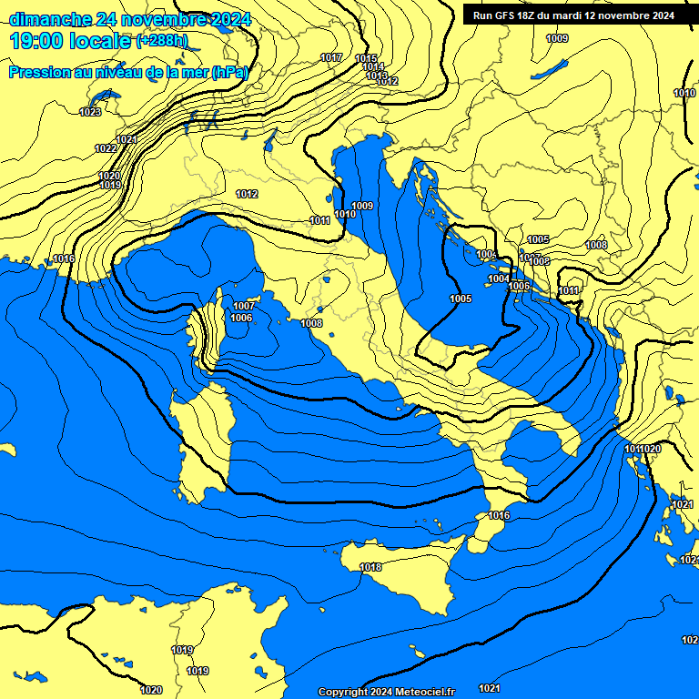 Modele GFS - Carte prvisions 