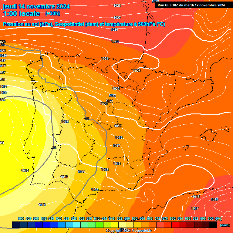 Modele GFS - Carte prvisions 