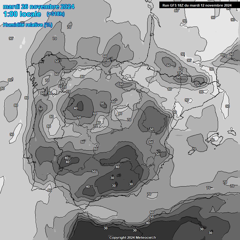 Modele GFS - Carte prvisions 