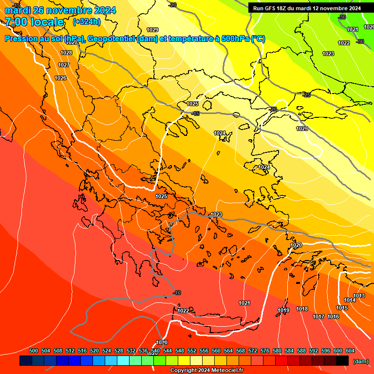 Modele GFS - Carte prvisions 