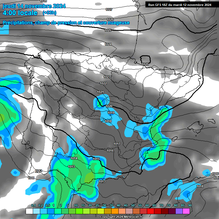 Modele GFS - Carte prvisions 