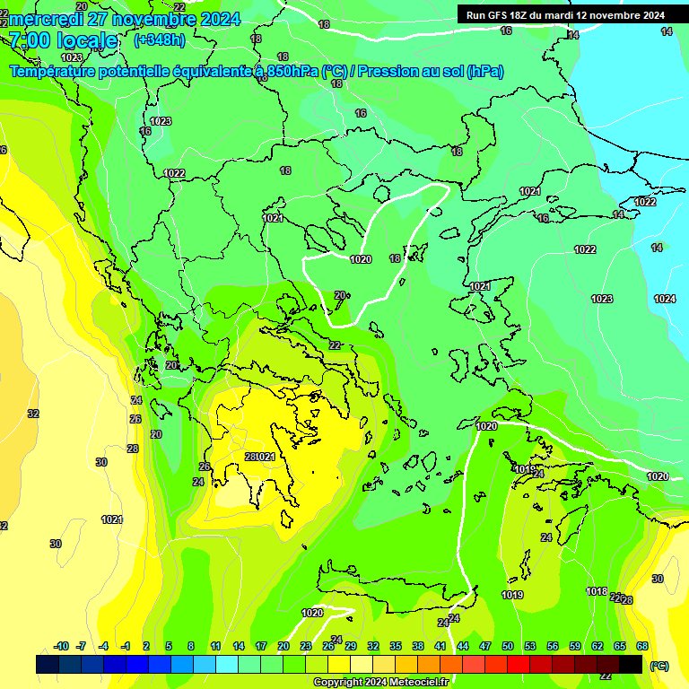 Modele GFS - Carte prvisions 