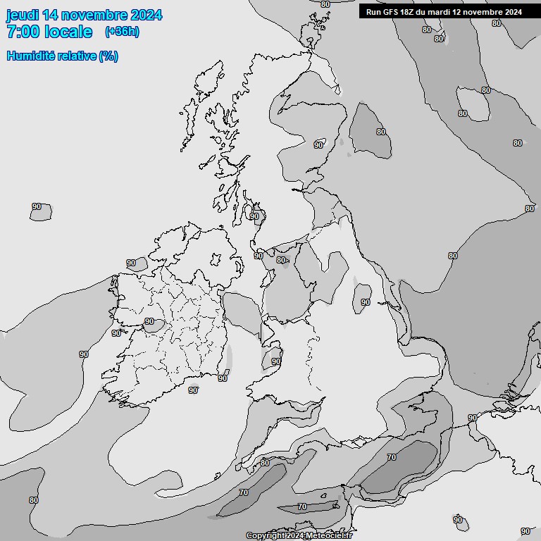 Modele GFS - Carte prvisions 