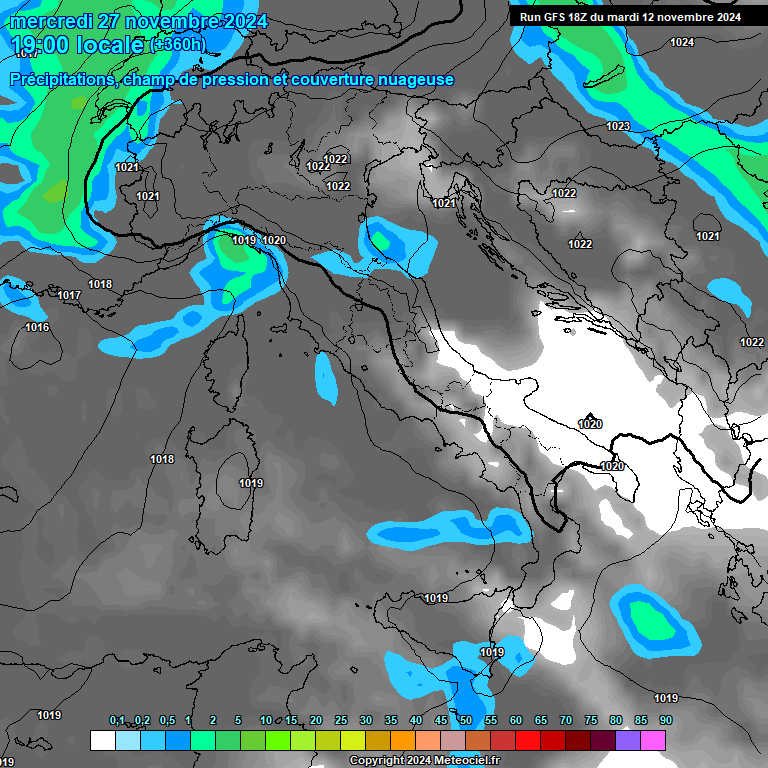 Modele GFS - Carte prvisions 