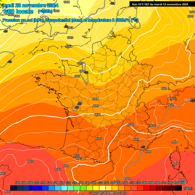 Modele GFS - Carte prvisions 