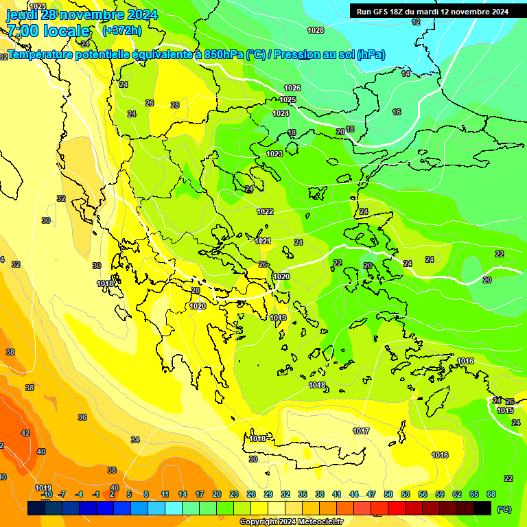 Modele GFS - Carte prvisions 