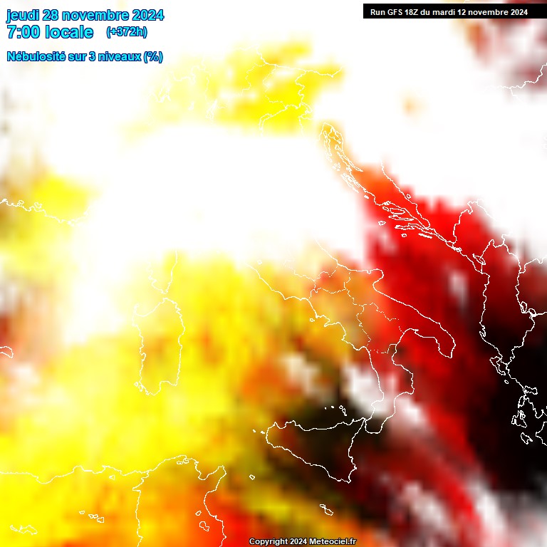 Modele GFS - Carte prvisions 