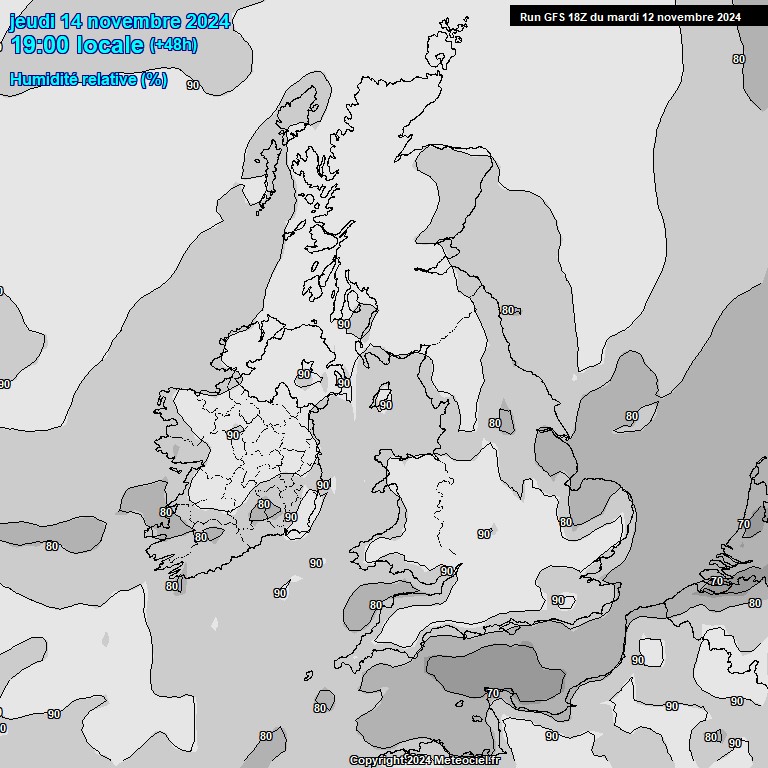 Modele GFS - Carte prvisions 