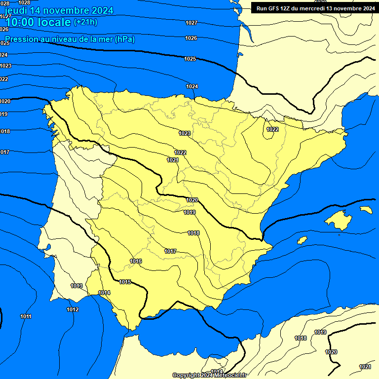 Modele GFS - Carte prvisions 