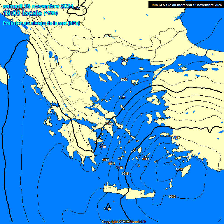 Modele GFS - Carte prvisions 