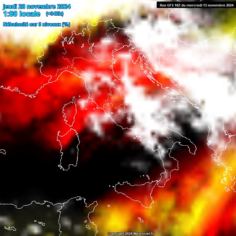 Modele GFS - Carte prvisions 