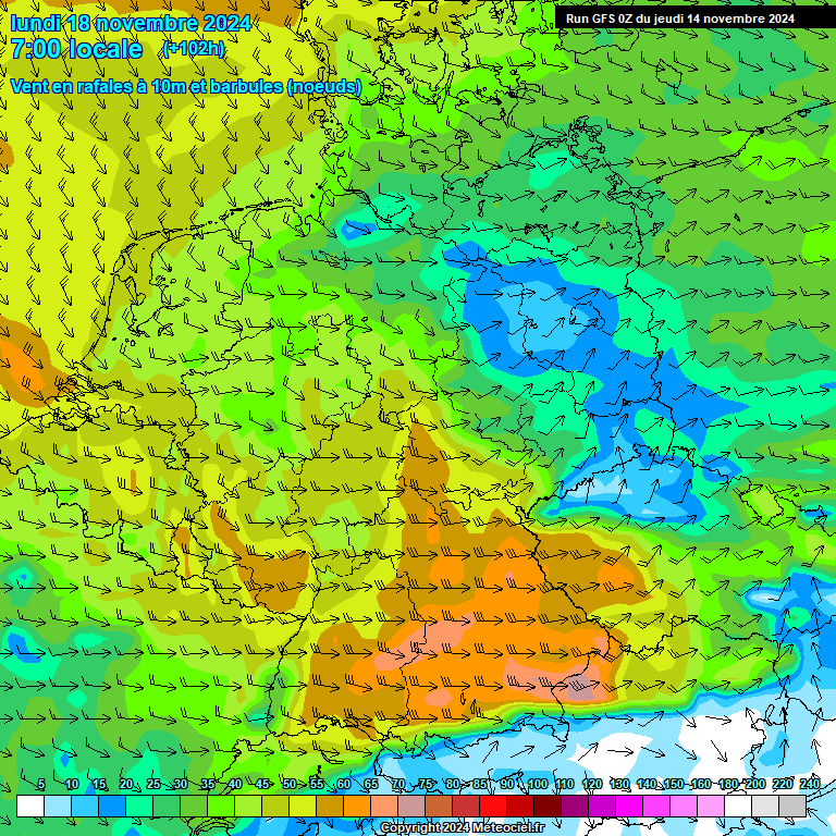 Modele GFS - Carte prvisions 