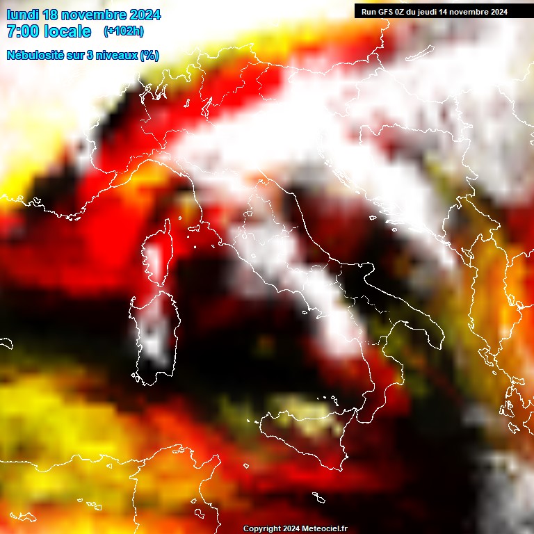 Modele GFS - Carte prvisions 