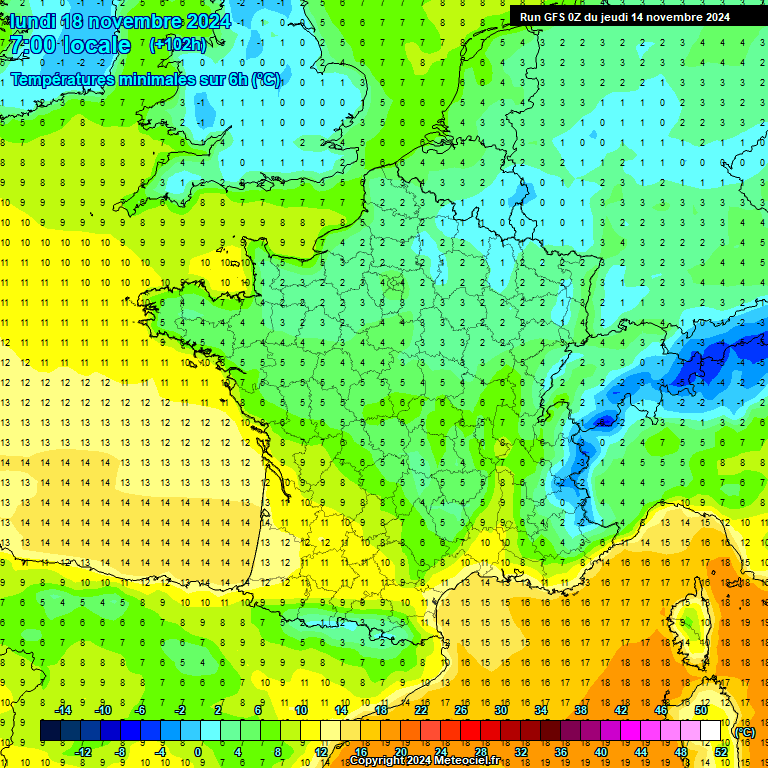 Modele GFS - Carte prvisions 