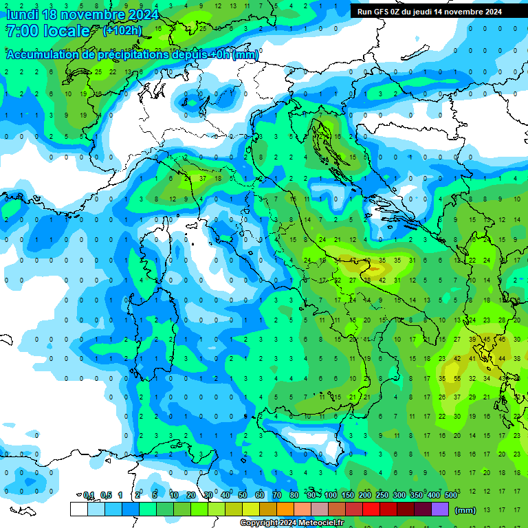 Modele GFS - Carte prvisions 