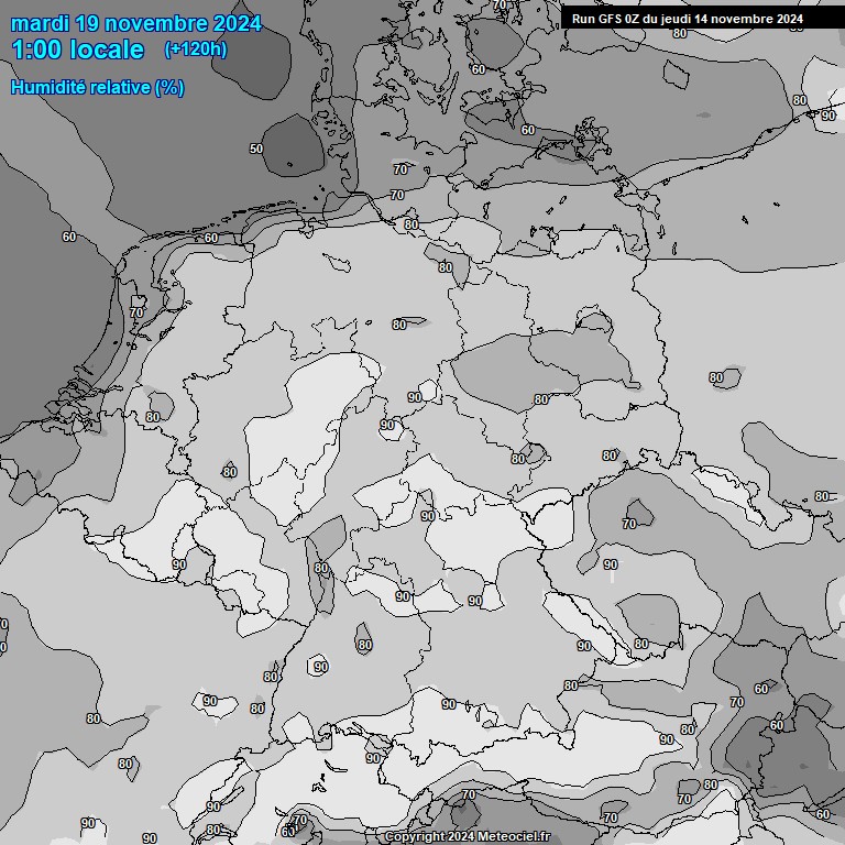 Modele GFS - Carte prvisions 