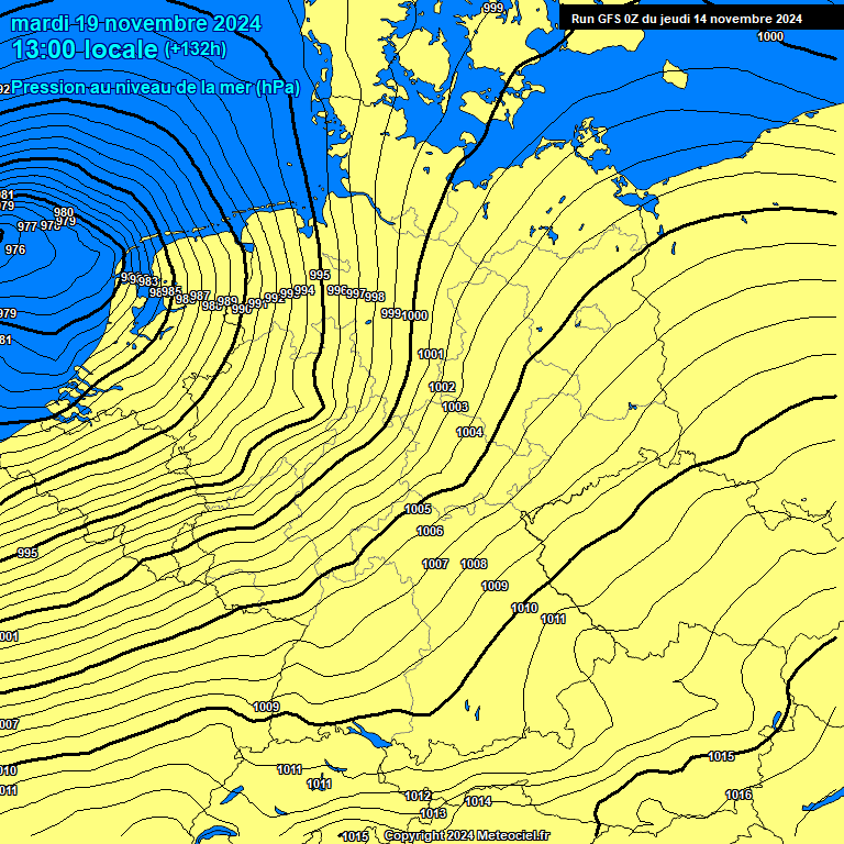 Modele GFS - Carte prvisions 