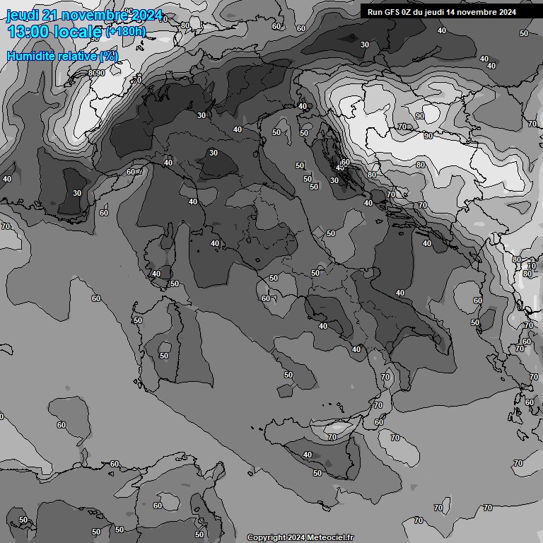 Modele GFS - Carte prvisions 