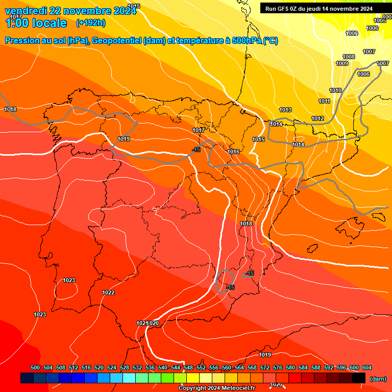 Modele GFS - Carte prvisions 