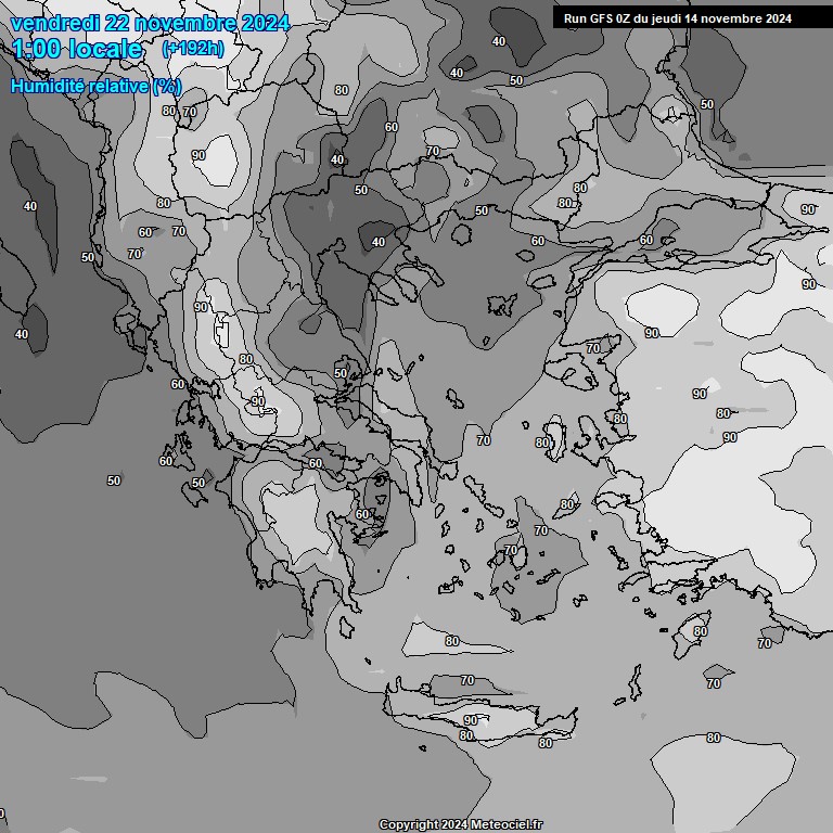 Modele GFS - Carte prvisions 