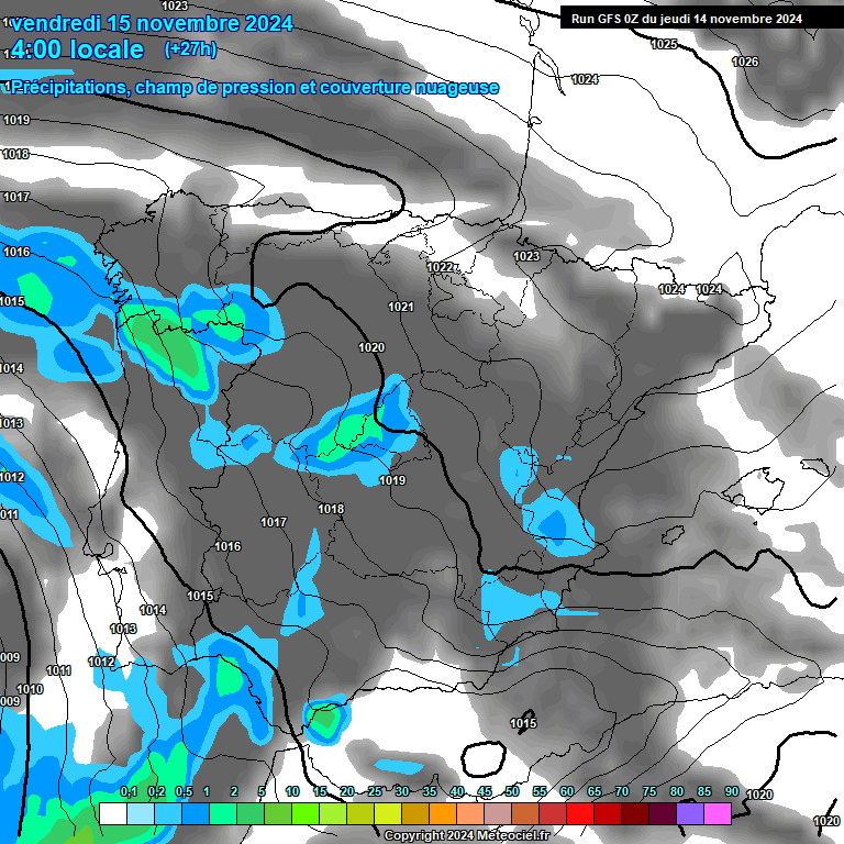 Modele GFS - Carte prvisions 