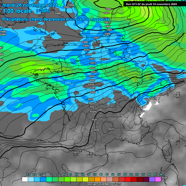 Modele GFS - Carte prvisions 