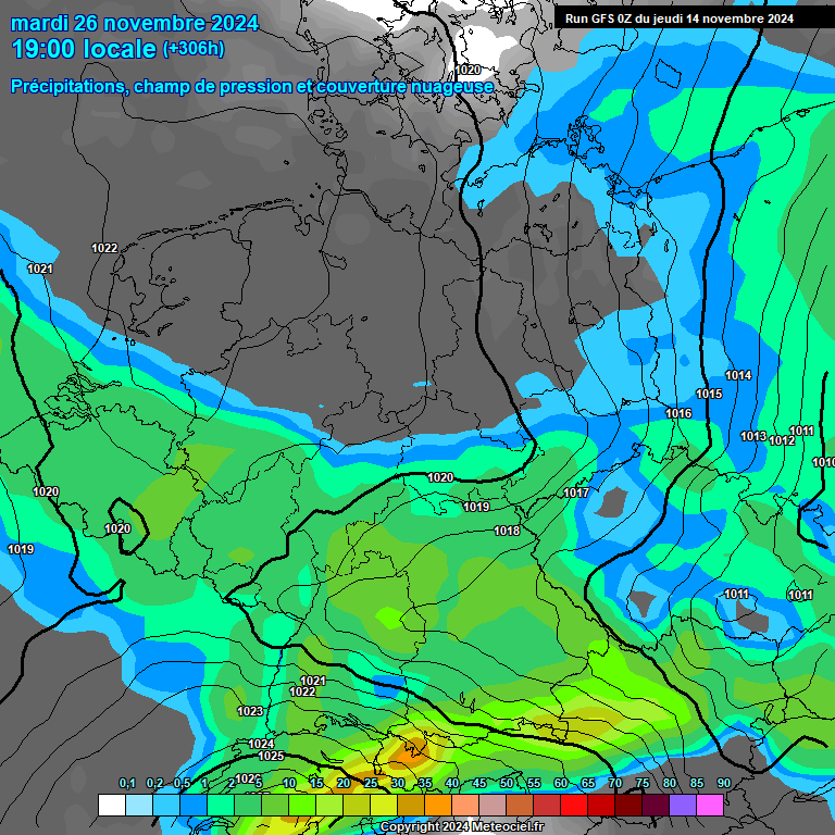 Modele GFS - Carte prvisions 