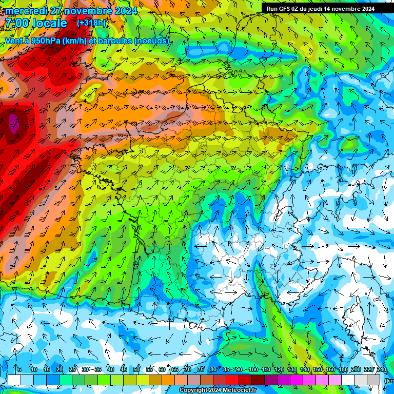 Modele GFS - Carte prvisions 