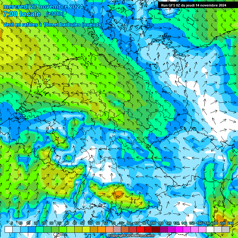 Modele GFS - Carte prvisions 