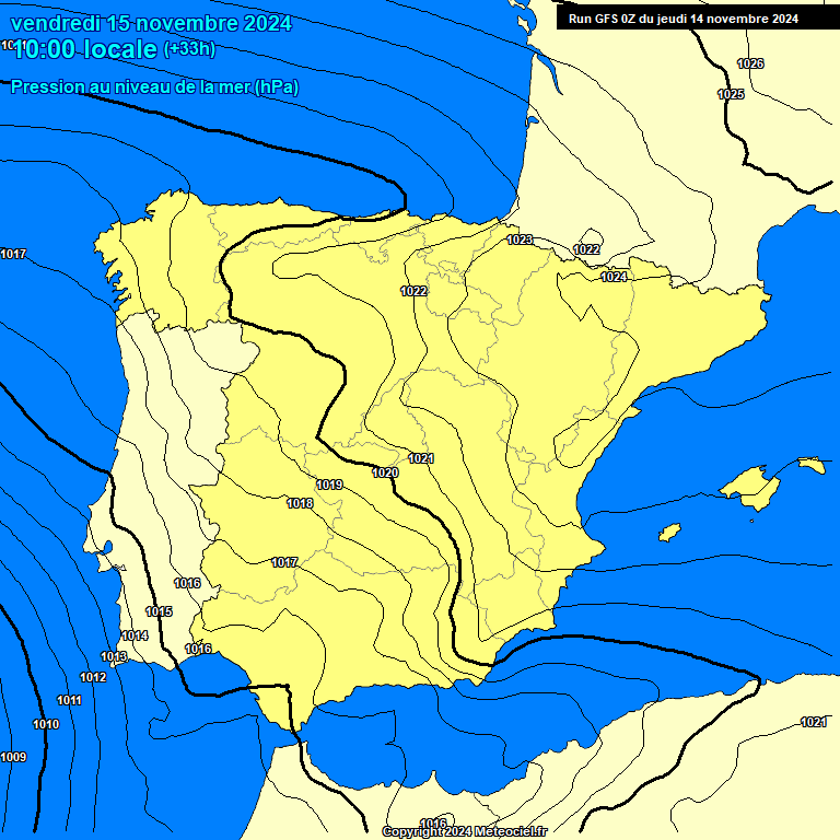 Modele GFS - Carte prvisions 