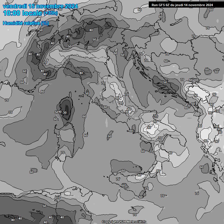 Modele GFS - Carte prvisions 