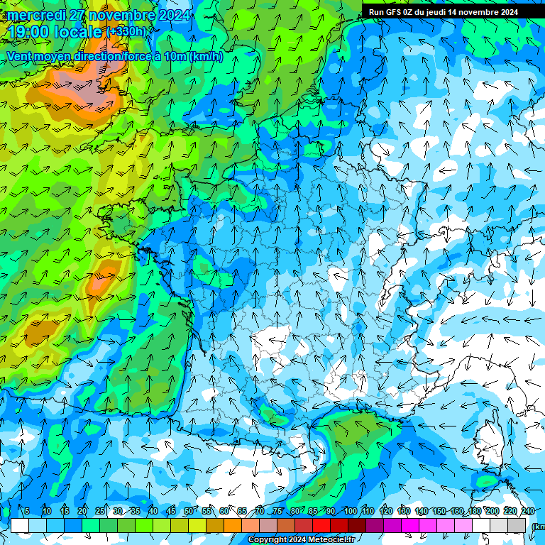 Modele GFS - Carte prvisions 