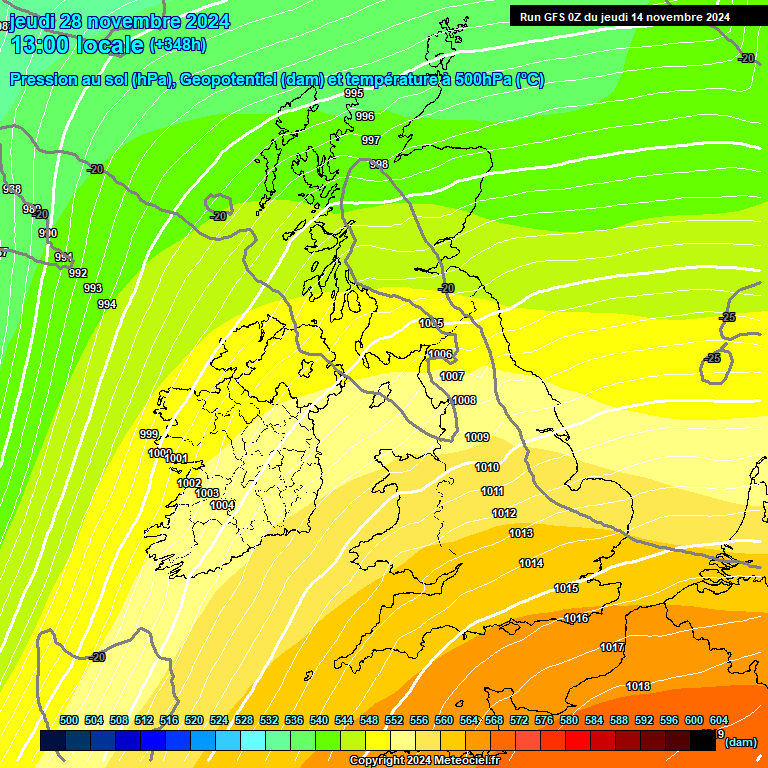 Modele GFS - Carte prvisions 