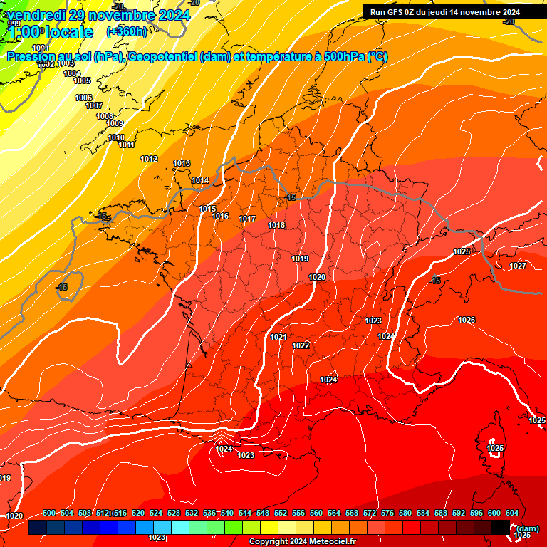 Modele GFS - Carte prvisions 