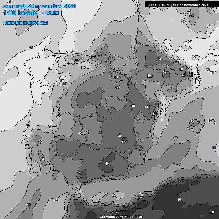 Modele GFS - Carte prvisions 