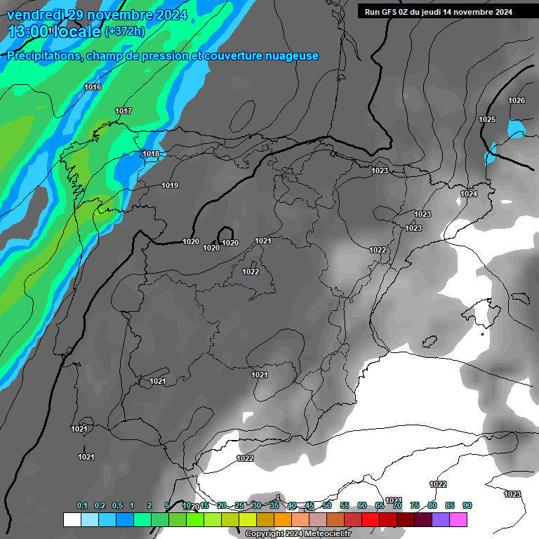 Modele GFS - Carte prvisions 