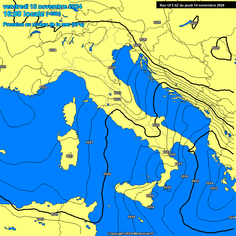 Modele GFS - Carte prvisions 