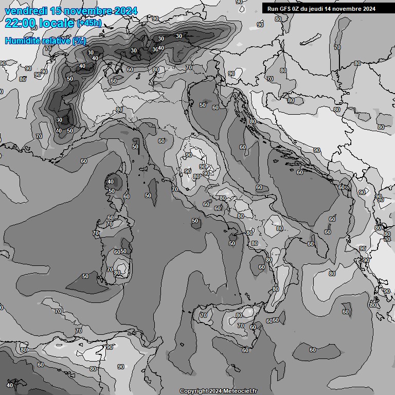 Modele GFS - Carte prvisions 