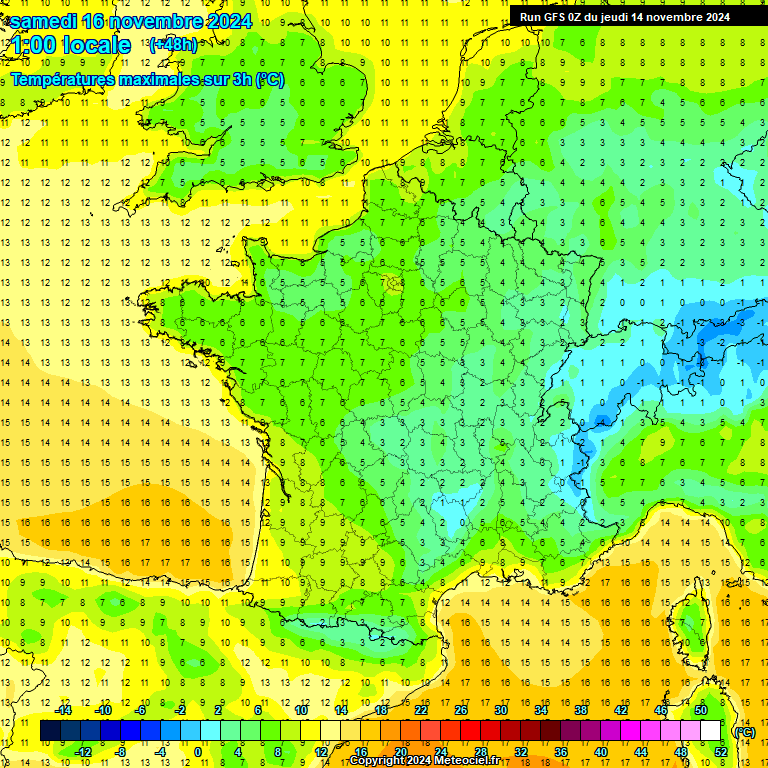 Modele GFS - Carte prvisions 