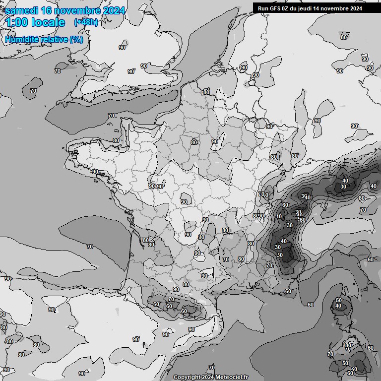 Modele GFS - Carte prvisions 