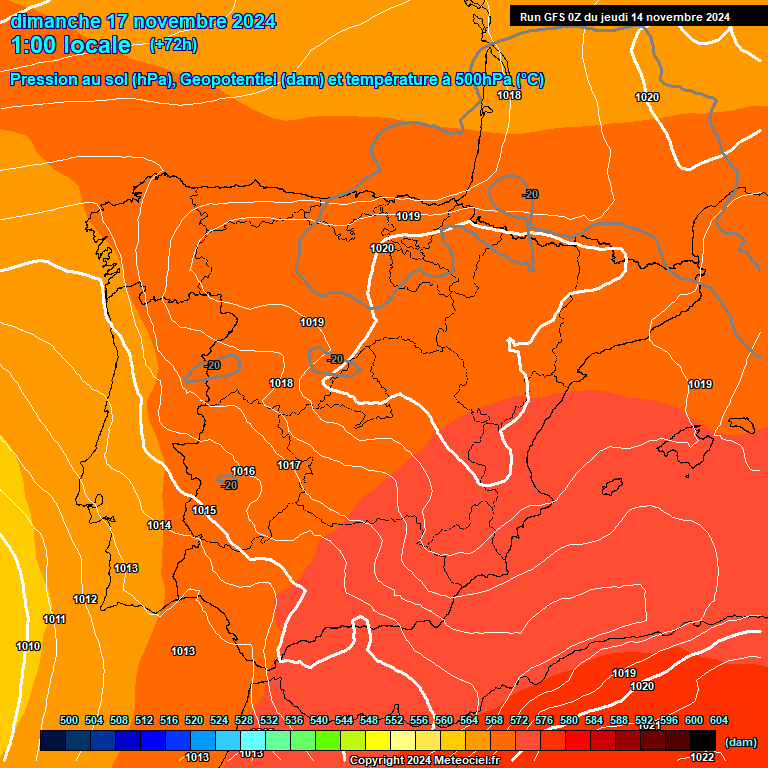 Modele GFS - Carte prvisions 