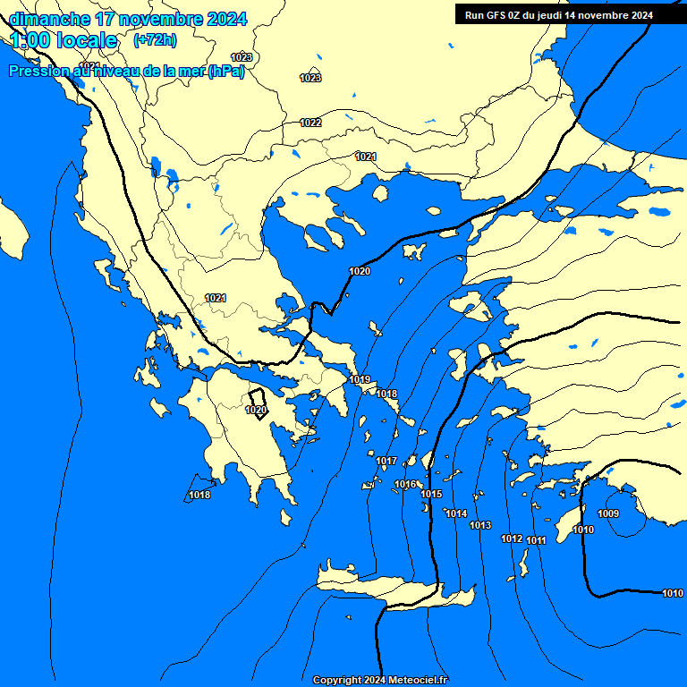 Modele GFS - Carte prvisions 