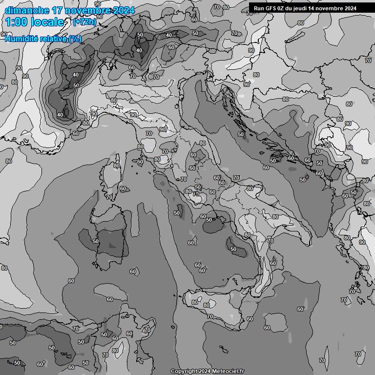 Modele GFS - Carte prvisions 