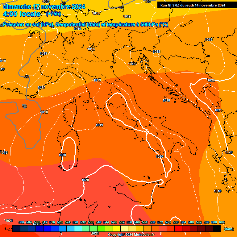 Modele GFS - Carte prvisions 