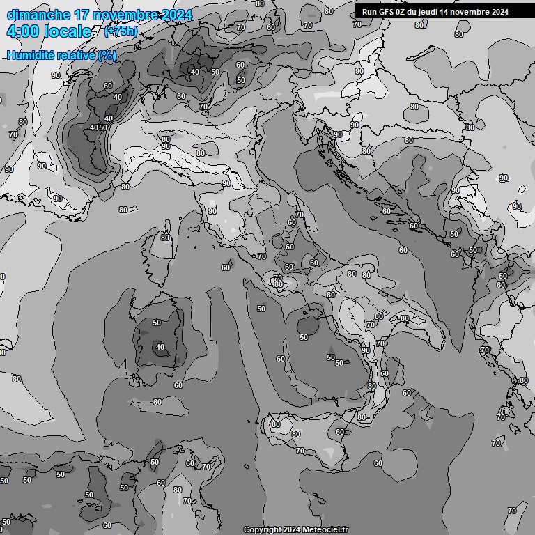 Modele GFS - Carte prvisions 