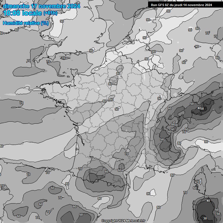 Modele GFS - Carte prvisions 