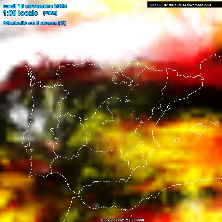 Modele GFS - Carte prvisions 