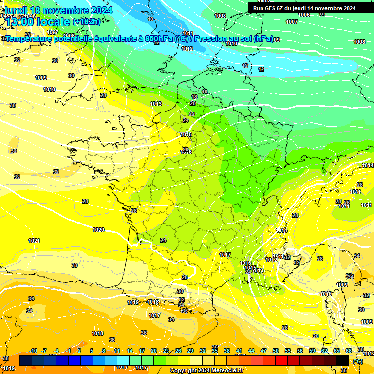 Modele GFS - Carte prvisions 