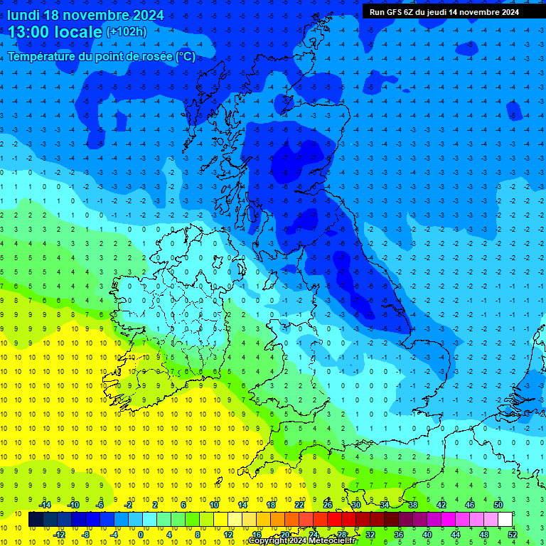 Modele GFS - Carte prvisions 