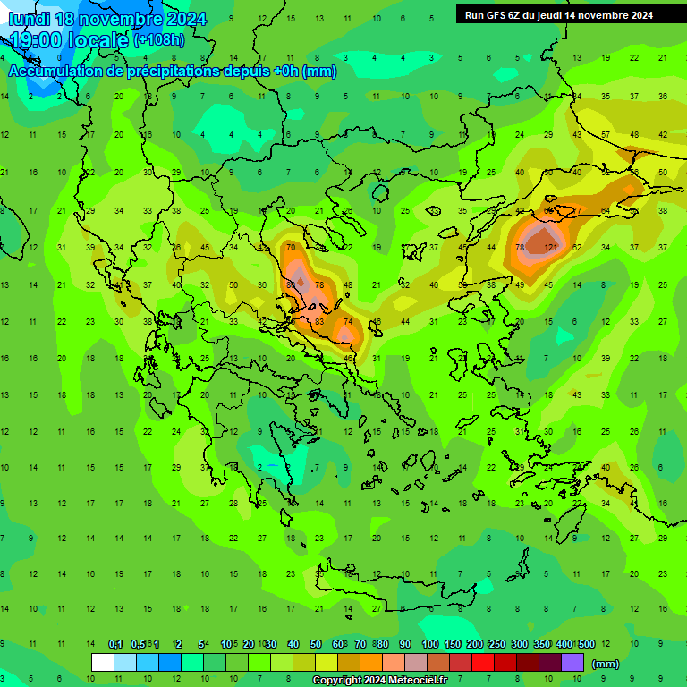 Modele GFS - Carte prvisions 